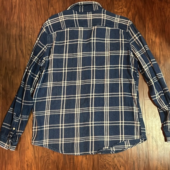 Men’s Denim Plaid Long Sleeve Button Up - American Eagle - Picture 5 of 5